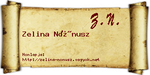 Zelina Nónusz névjegykártya